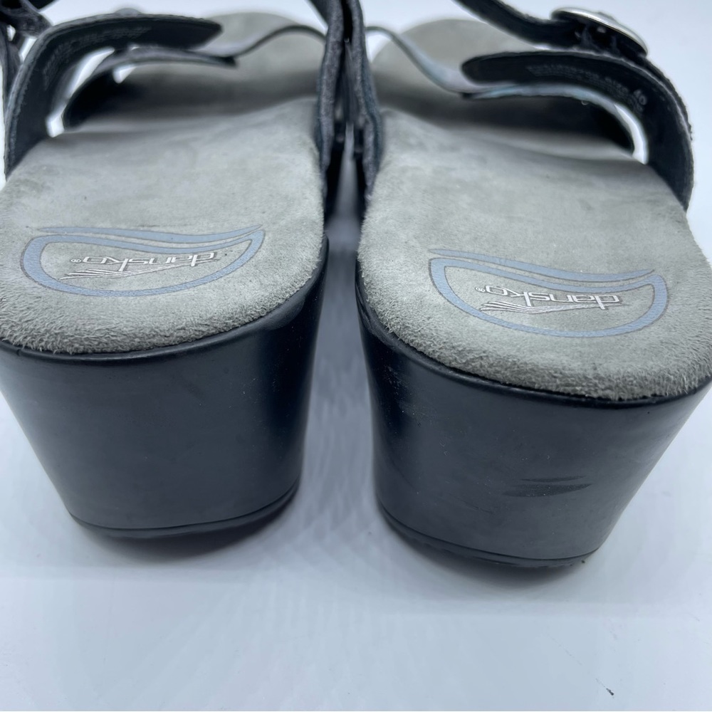 Dansko Sophie Two Strap Slip On Sandal Iridescent Blue Gray Sz 9.5-10 EU 40 - Picture 4 of 10